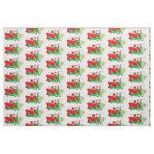 ギフトが付いているサンタの飛んでいるな飛行機 ファブリック (ファットクウォーター)