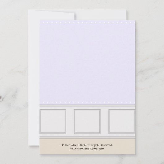 ギフトが付いているシックなお母さんそして乳母車 招待状 (裏面)