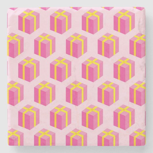 ギフトが付いている背景 ストーンコースター (正面)