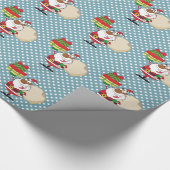 ギフトが付いている黒いサンタ ラッピングペーパー (角)