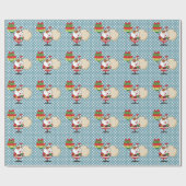 ギフトが付いている黒いサンタ ラッピングペーパー (フラット)