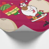 ギフトが付いている黒いサンタ ラッピングペーパー (角)