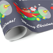 ギフトで満ちている飛行機を飛ばしているサンタクロース ラッピングペーパー (ロールコーナー)