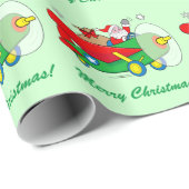 ギフトで満ちている飛行機を飛ばしているサンタクロース ラッピングペーパー (ロールコーナー)