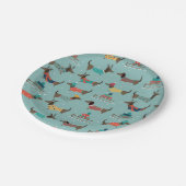 ギフトとそりパターン付きホリデーダックスシャンド ペーパープレート (アングル)