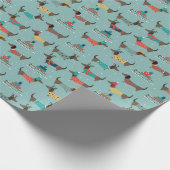 ギフトとそりパターン付きホリデーダックスシャンド ラッピングペーパー (角)