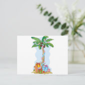 ギフトとのヤシの木のクリスマス シーズンポストカード (スタンド正面)