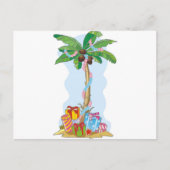 ギフトとのヤシの木のクリスマス シーズンポストカード (正面)