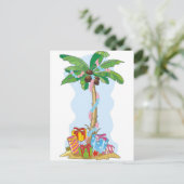 ギフトとのヤシの木のクリスマス シーズンポストカード (スタンド正面)