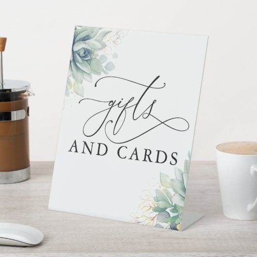 ギフトとカードは緑の結婚肉 台座サイン (インサイチュ)