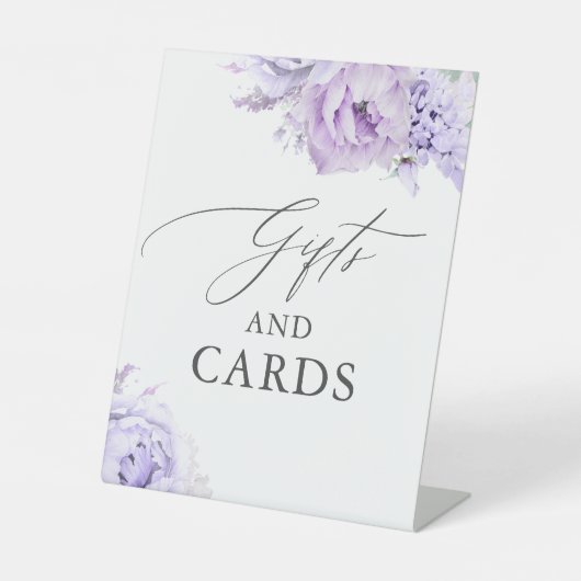 ギフトとカードダスティパープル結婚フローラ 台座サイン (正面)