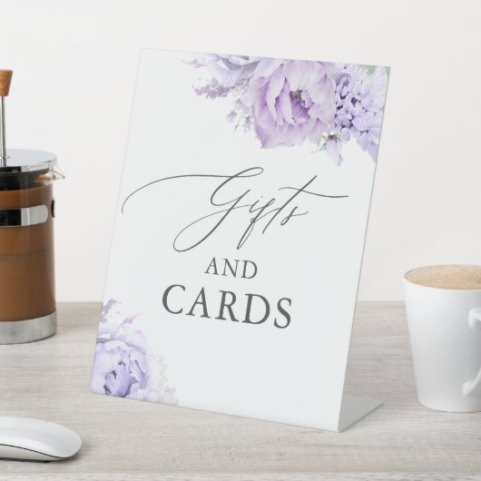 ギフトとカードダスティパープル結婚フローラ 台座サイン (インサイチュ)