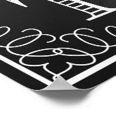 ギフトとカードテー結婚ブルのサイン黒板 ポスター (角)