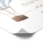 ギフトとカードブルーホットエアバルーン赤ちゃんシャワー ポスター (角)