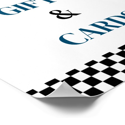 ギフトとカードレースカー赤ちゃんシャワーパーティー標識 ポスター (角)