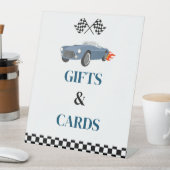 ギフトとカードレースカー赤ちゃんシャワーパーティー標識 台座サイン (インサイチュ)