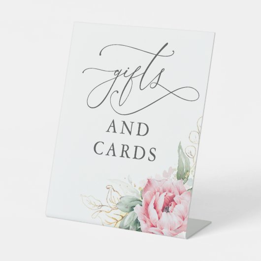ギフトとカード多肉植物の緑のピンクフローラ 台座サイン (正面)