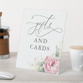 ギフトとカード多肉植物の緑のピンクフローラ 台座サイン (インサイチュ)