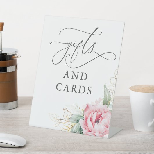 ギフトとカード多肉植物の緑のピンクフローラ 台座サイン (インサイチュ)