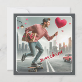 ギフトとスケートボードSweetheartバレンタイン シーズンカード