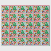 ギフトとスティック馬の子供のギフトラップ付き馬 ラッピングペーパー (フラット)