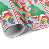 ギフトとスティック馬の子供のギフトラップ付き馬 ラッピングペーパー (ロールコーナー)