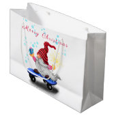 ギフトとスパーカーとのハッピーなスケーター格言-おもしろい- ラージペーパーバッグ (正面アングル)