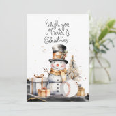 ギフトとボールのある野球のクリスマス シーズンカード (スタンド正面)