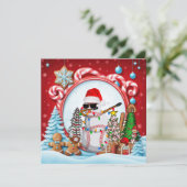 ギフトとボールのある野球のクリスマス シーズンカード (スタンド正面)