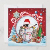 ギフトとボールのある野球のクリスマス シーズンカード (正面)