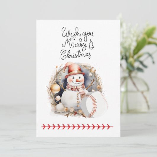 ギフトとボールのある野球のクリスマス シーズンカード (スタンド正面)