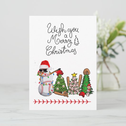 ギフトとボールのある野球のクリスマス シーズンカード (スタンド正面)