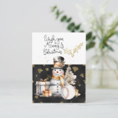 ギフトとボールのある野球のクリスマス シーズンポストカード (スタンド正面)