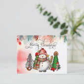 ギフトとボールのある野球のクリスマス シーズンポストカード (スタンド正面)