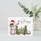 ギフトとボールのある野球のクリスマス シーズンポストカード (スタンド正面)