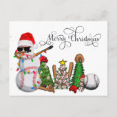 ギフトとボールのある野球のクリスマス シーズンポストカード (正面)