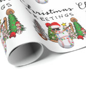 ギフトとボールのある野球のクリスマス ラッピングペーパー (ロールコーナー)