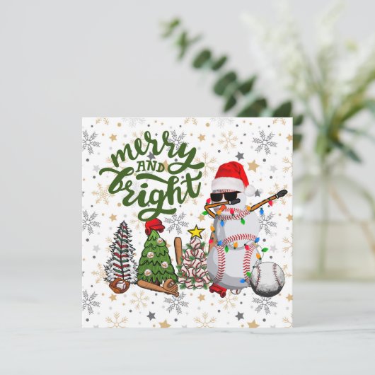 ギフトとボールホリデー付き野球クリスマス シーズンカード (スタンド正面)