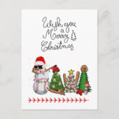 ギフトとボールホリデーCと野球クリスマス シーズンポストカード (正面)