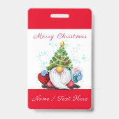 ギフトと共にクリスマスカスタムネームバッジ バッジ (裏面)