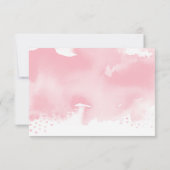 ギフトについてのおすすめ スタイリッシュなネイビーと優しいピンクの水彩 招待状 (裏面)