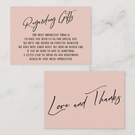 ギフトについてモダンの手書きシンプル赤面 エンクロージャーカード (正面/裏面)