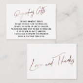 ギフトについてモダンバラ金ゴールド手書き エンクロージャーカード (正面/裏面)