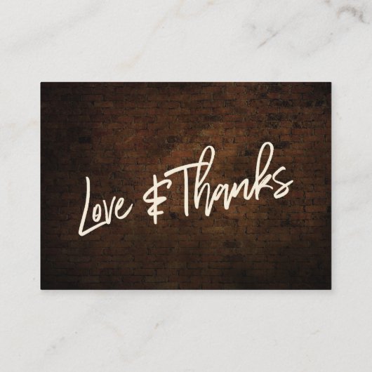 ギフトについて暗いレンガと暖かいエジソンライト エンクロージャーカード (裏面)