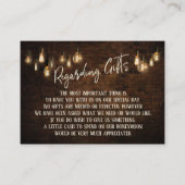 ギフトについて暗いレンガと暖かいエジソンライト エンクロージャーカード (正面)