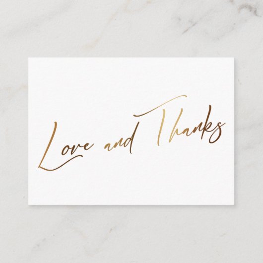 ギフトについて金ゴールド手書き結婚の エンクロージャーカード (裏面)