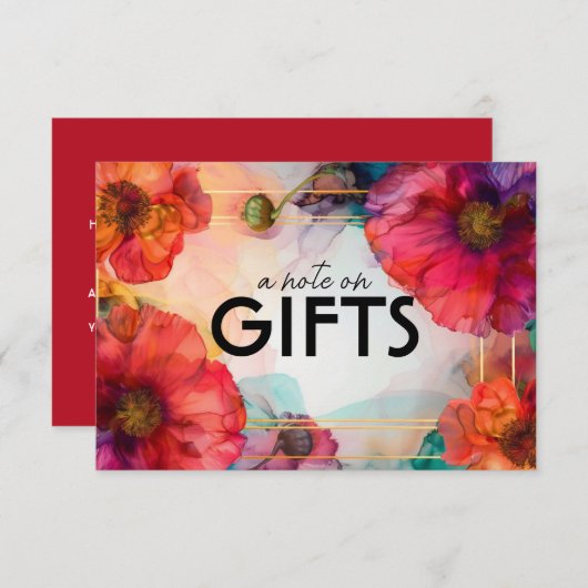 ギフトに注ぐ緋花びらの優雅さ エンクロージャーカード (正面/裏面)