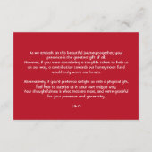 ギフトに注ぐ緋花びらの優雅さ エンクロージャーカード (裏面)