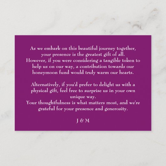 ギフトに関するメモ明るい赤紫色魔法:水色 エンクロージャーカード (裏面)