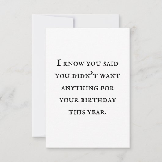 ギフトのないカードは自分のギフトである。 カード (正面)